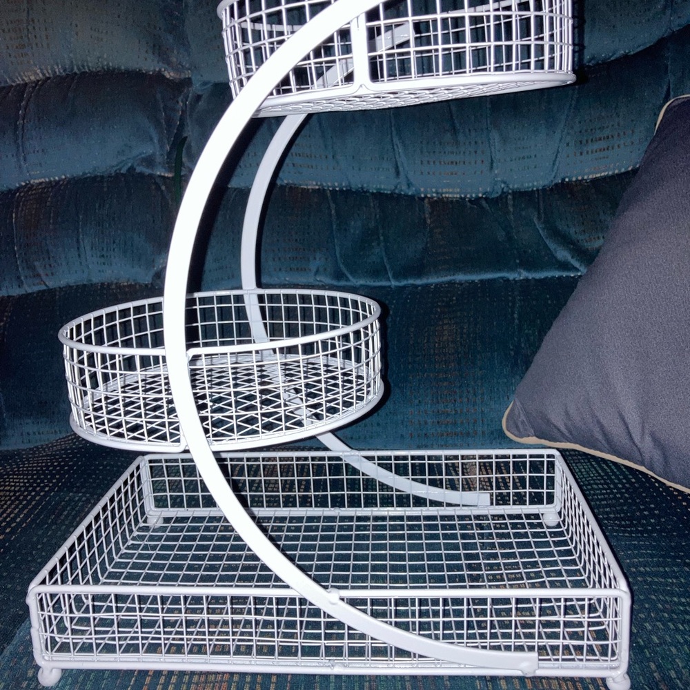 White Three-Tier Wire Storage Organizer